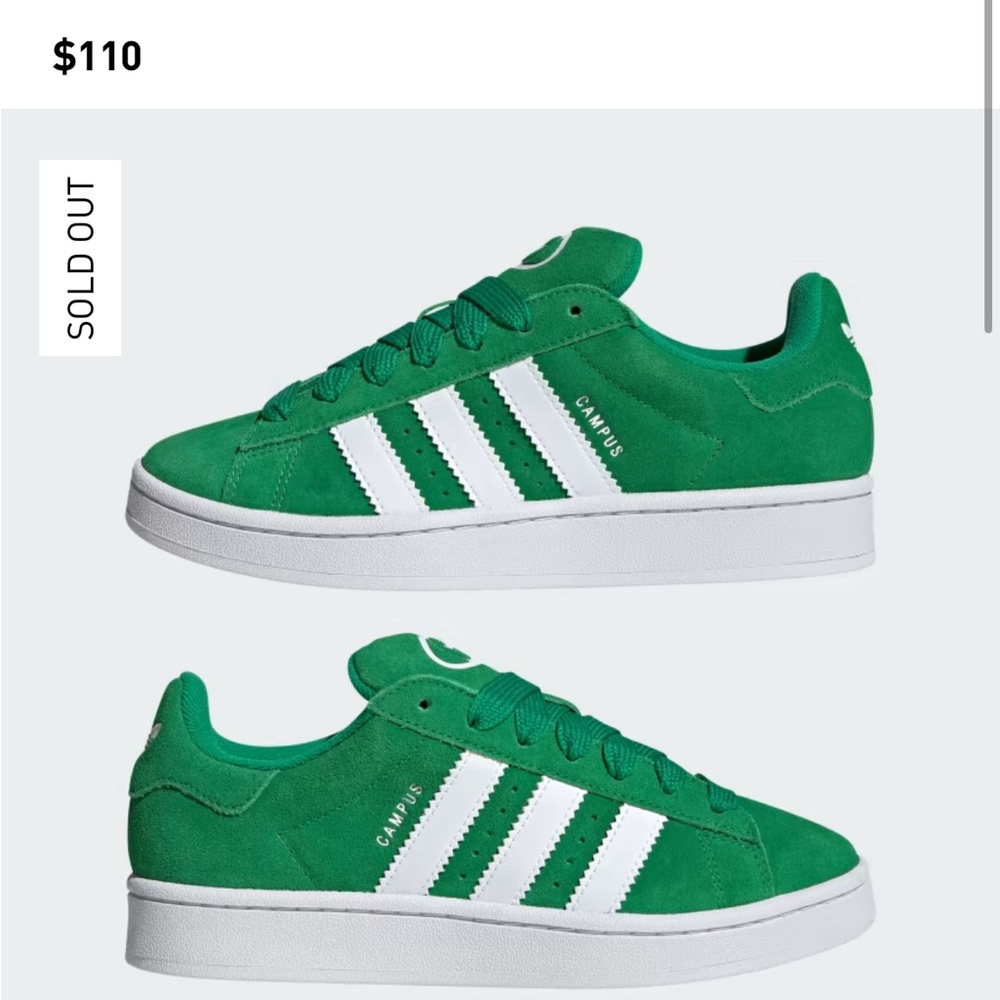 Adidas Originals Campus 00s sneakers in green and white